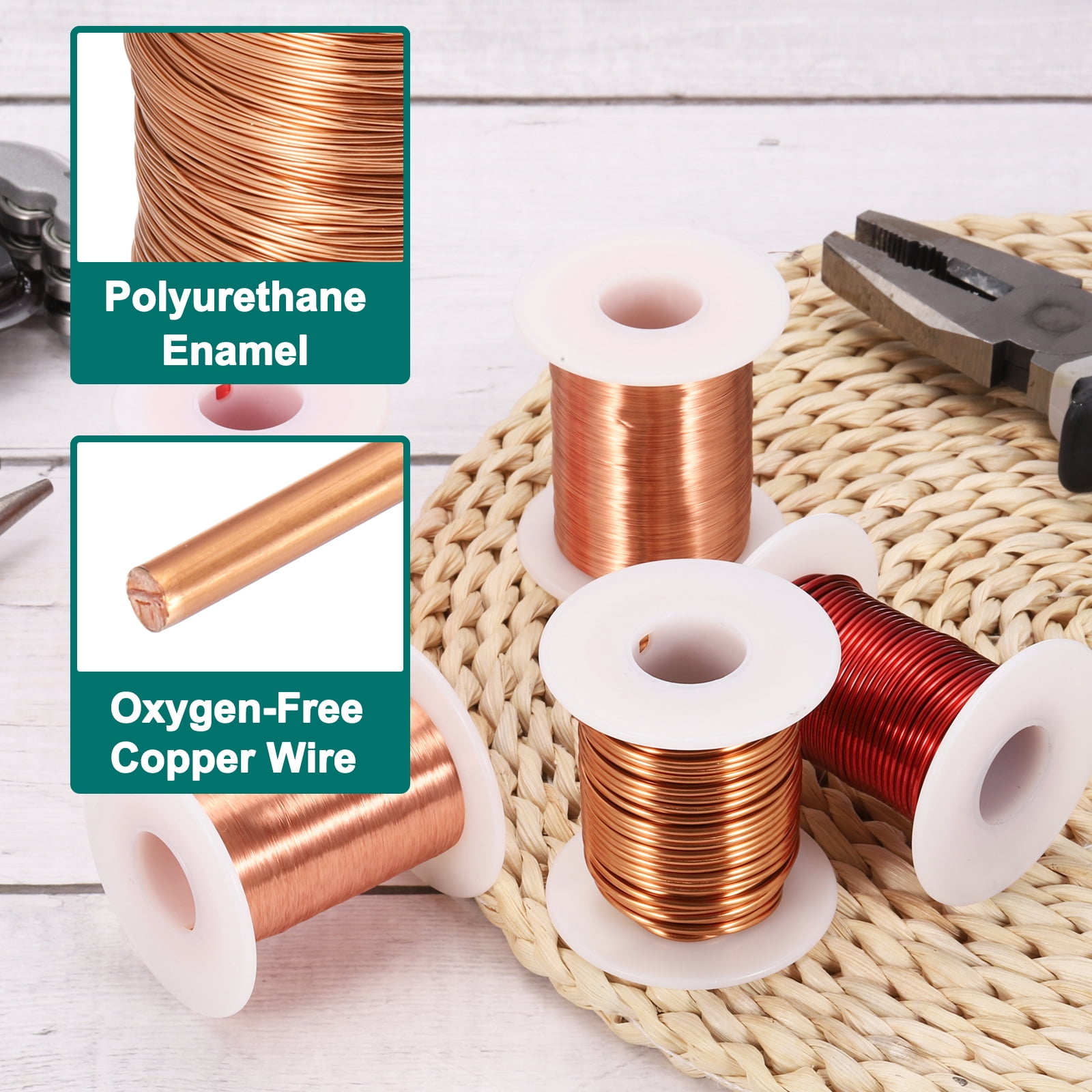14 AWG Magnet Wire, 14 Gauge Enameled Copper Wires 8 oz Magnetic Coil Wire for Transformer Motor Electric, 155C(311F), Copper Color