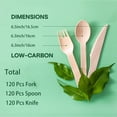 thumbnail image 1 of HLONK [360pcs Birch Wood Utensil Set] 360pcs Birch Wood Disposable Utensil Set - Includes 120 Spoons  150 Forks  150 Knives - Perfect for Dinner Parties  Camping  and Events, 1 of 5