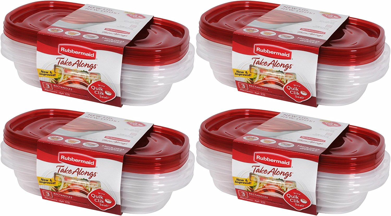 Rubbermaid Takealongs Rectangle Food Storage Containers 4cup (Pack Of