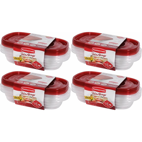 Rubbermaid Takealongs Rectangle Food Storage Containers 4-cup (Pack Of 4)