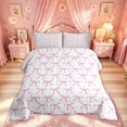 thumbnail image 2 of Meiyoeat Kawaii Princess Bow Full Size Comforter Sets for Women Girls, Girly Pink Bow-tie Bedding Sets, Pink Reversible, 3-Piece, 2 of 6