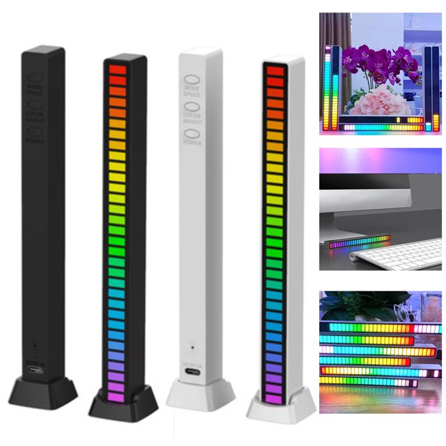 Barra De Luz Led Inteligente Con 32 Led Y Retroiluminación De Ambiente De Micrófono Con 3 Modos Dinámicos Y 18 Colores De Luz Barra De Luz Rgb De Control Manual De Luz Ambiental De Tv Muyoka Hogar