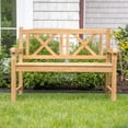 thumbnail image 3 of Nordic Teak 47" 2 Person Natural Outdoor, Patio and Garden Bench - Beige, 3 of 10