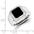 thumbnail image 3 of Sterling Silver Diamond & Black Onyx Square Men's Ring Size 9, 3 of 3