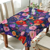 Yayeee Tablecloths 54" x 54" Rectangle Wrinkle Resistant Party Table Cover, Beautiful Floral Pattern