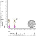 thumbnail image 6 of Gem Stone King 925 Silver and 10K Yellow Gold Pink Created Sapphire and White Lab Grown Diamond Dangle Earrings for Women | 1.98 Cttw | Gemstone September Birthstone | Pear Shape 8X5MM, 6 of 6