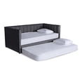 thumbnail image 3 of Cama Doble De Lino Gris Oxford No Incluye Colchones Modelo Gambino Makora Incluye 2 Colchones, 3 of 8