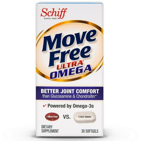 4 Pack - Move FreeUltra Omega Joint Health Supplement with Omega-3 Krill Oil and Hyaluronic Acid 30