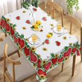 thumbnail image 4 of Summer Watermelon Rectangle Tablecloth 60 x 84 Inch, Love Heart Shaped Melon Sunflower Decorative Table Cloth Dining Table Cover, Floral Flower Bee Seasonal Dinner Party Picnic Decoration, 4 of 6