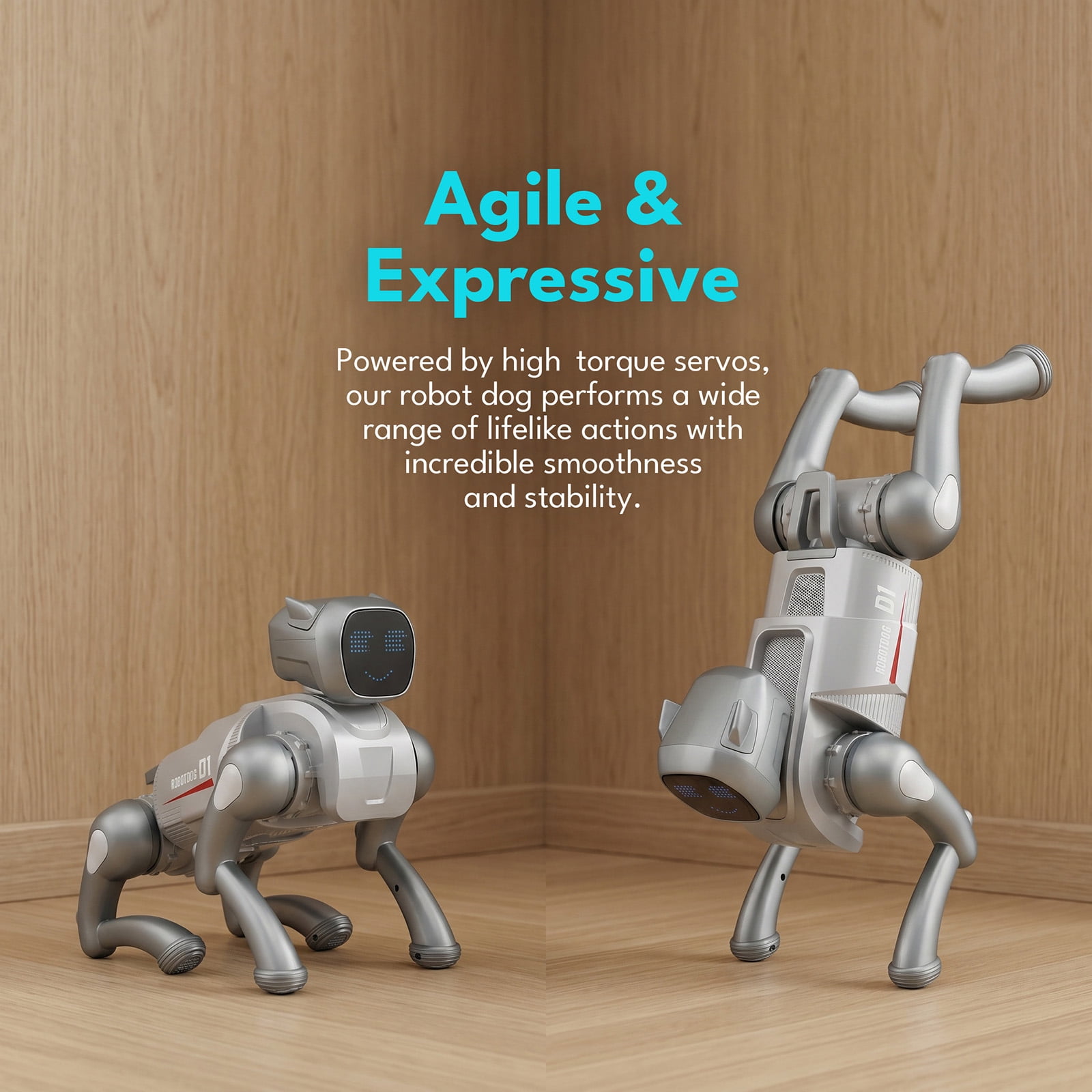 Gmdisc RC Smart Robot Dog Toy, Interactive Robot Toys with Voice & App Control, 30+ Actions, Durable Design Programmable Pet Toy, Christmas Birthday Gift for Kids 6-12