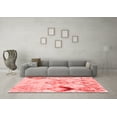 thumbnail image 3 of Ahgly Company Machine Washable Indoor Round Abstract Red Contemporary Area Rugs, 3' Round, 3 of 4