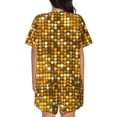 thumbnail image 3 of Lsque Bright Shiny Golden Women's Short-Sleeved Pajama Set - 2 Piece Soft and Lightweight Sleepwear Set-XX-Large, 3 of 9
