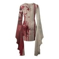 thumbnail image 4 of Fewfanhot Robes d'Halloween pour Femmes 2025 Élégantes, Chics et Décontractées, Robe à Col Rond avec Imprimés Effrayants et Style Asymétrique, Robe Chandail à Empiècements, 4 of 5
