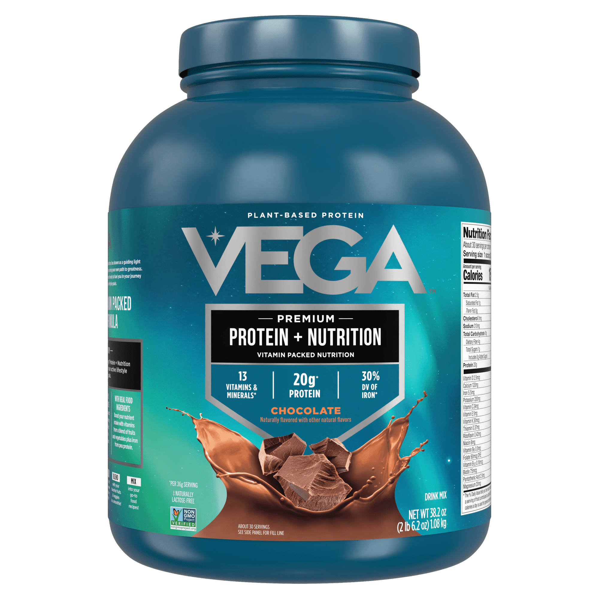 Vega Protein + Nutrition Powder, Chocolate, 20g Protein, 30 Servings