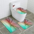 thumbnail image 1 of XDDJA Abstract Metal Frame Background 3 Piece Bathroom Rugs Set Bath Rug Contour Mat and Toilet Lid Cover, 1 of 2