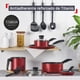thumbnail image 4 of Batería de Cocina 26 piezas Color Rojo Antiadherente Titanium Tecnología Thermo Señal Fácil limpieza Base difusora, 4 of 7