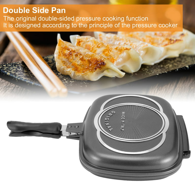 VeliToy Double Sided Grill Pan Portable Durable for Grilling Frying Home  Kitchen Camping(36cm) 