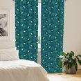 thumbnail image 2 of Ambesonne Tropical Curtains, Hawaiian Palm Leaves Art, Pair of 28"x84", Dark Teal Lime Green, 2 of 5