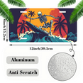 thumbnail image 2 of 1 Pcs 2D Flat License Plate Covers & Frames, Skeleton Surfing at Sunset For Decorative Front, Waterproof For Decoration Aluminum License Plate Covers & Frames Cover For Men Women, 12" X 6", 2 of 7
