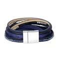 thumbnail image 3 of Brazalete de Cuero Sintético con Diseño Ovalado en Diversos Tonos, Azul azul perla, 3 of 8