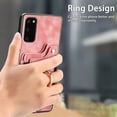 thumbnail image 5 of Nalacover For Samsung S20 Case Ring Holder Kickstand with Credit Card Holder, Back Flip Premium Leather Magnetic Clasp Removable Wirst Hand Strap Cover for Samsung Galaxy S20, Pink, 5 of 15