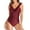 Wine, variant on Babysbule Womens Swimsuits Women Solid Color Printed Swimsuit One-piece Ruffled European And American Jumpsuit Swimsuit