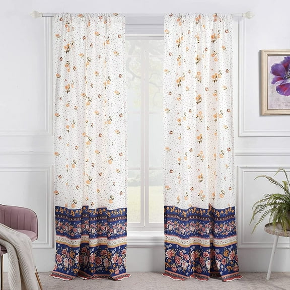 Greenland Home Fashions Traditional, Country, Cottage Rod Pocket Light Filtering Curtain Panel, 84" x 84" (2 Panels)