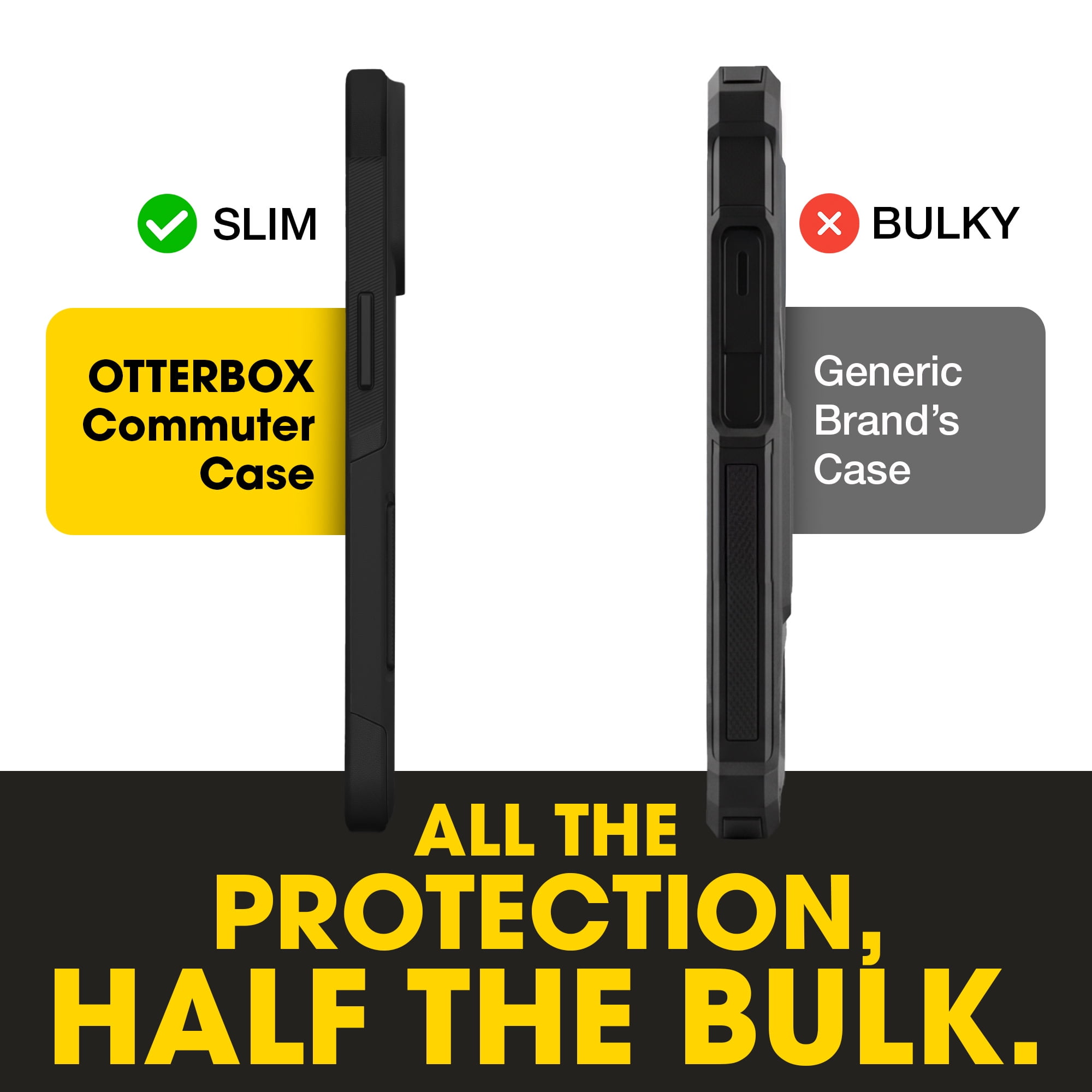 OtterBox iPhone 15 Pro Commuter Series Case - MagSafe Edition - Black, Slim & Tough, Pocket-Friendly, with Port Protection