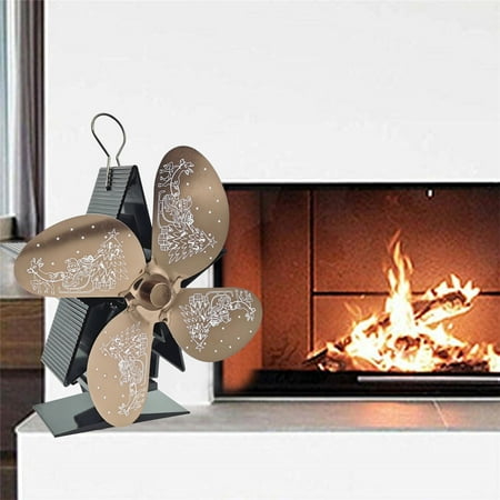 

RnemiTe-amo Wood Stove Fan Heat Powered Blade Heat Powered Stove Fan 5 Blades Motors Fireplace Fan Thermoelectric Fan For Wood Burning Stove/Pellet/Log Burner With Protective Cover
