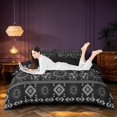 thumbnail image 3 of Homewish Boho Sun Moon Bedding, Victorian Damask Aztec Duvet Cover Full, Black Gray, Black Reversible 3-Piece, 1 Duvet Cover and 2 Pillowcases, 3 of 6