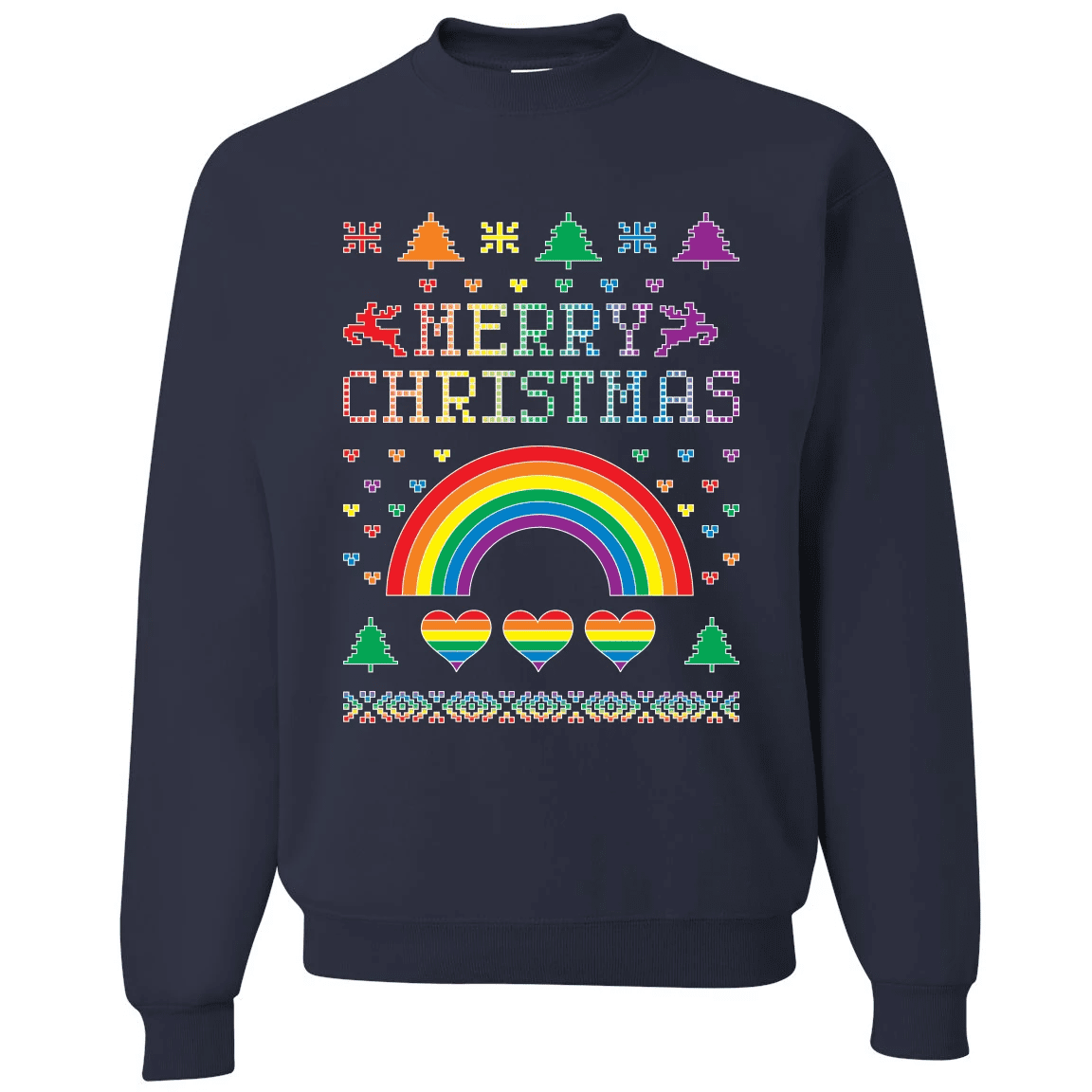 rainbow christmas sweater