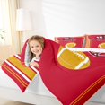 thumbnail image 4 of Feelyou American Sports Lover Bedding Comforter Set, Est Sleep Football Twin Comforter Sets, Red Gold Abstract Line Reversible Bedding Set, Super Cozy Room Decor, 2 Pieces, 4 of 8