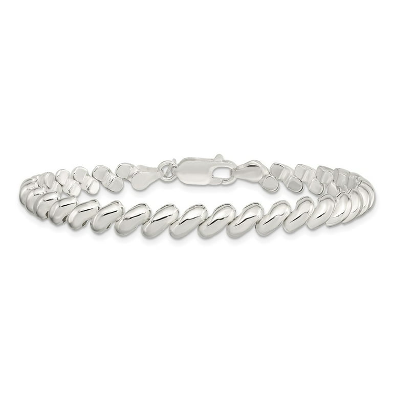 Sterling Silver Bracelet San Marco Link, Other 7 mm 7.5 in Sterling Silver Bracelet San Marco Link, Other 7 mm 7.5 in