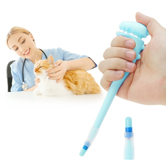 Unique Bargains Cat Pill Shooter Safe & Easy Pill Popper with 2 Premium Soft Silicone Tips Pet Pill Shooter Medicine Feeder for Cat and Dog Blue