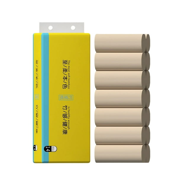 Pisexur Batería de cocina 14 rollos de papel higiénico de 4 capas, papel higiénico de cocina, paletas de madera, toallas de mano para el hogar, embalaje asequible. para la cocina del hogar