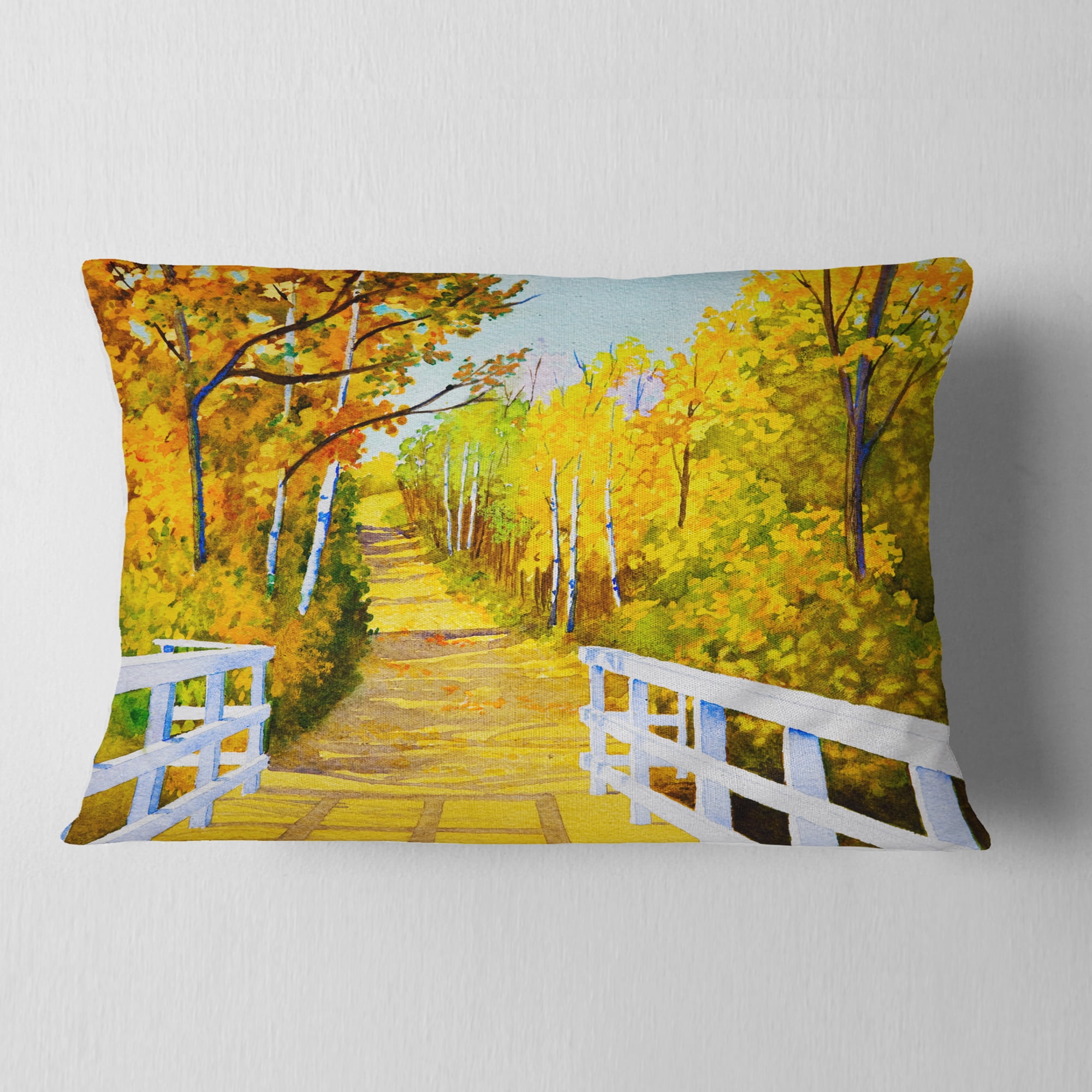 Designart Parkland Trails - Photography Throw Pillow - 12x20