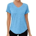 thumbnail image 2 of ABATAB Womens Short Sleeve Shirts V Neck Workout Top Gym Athletic Yoga T-Shirt Stretch Comfy Casual Lightweight Clothes, 2 of 7