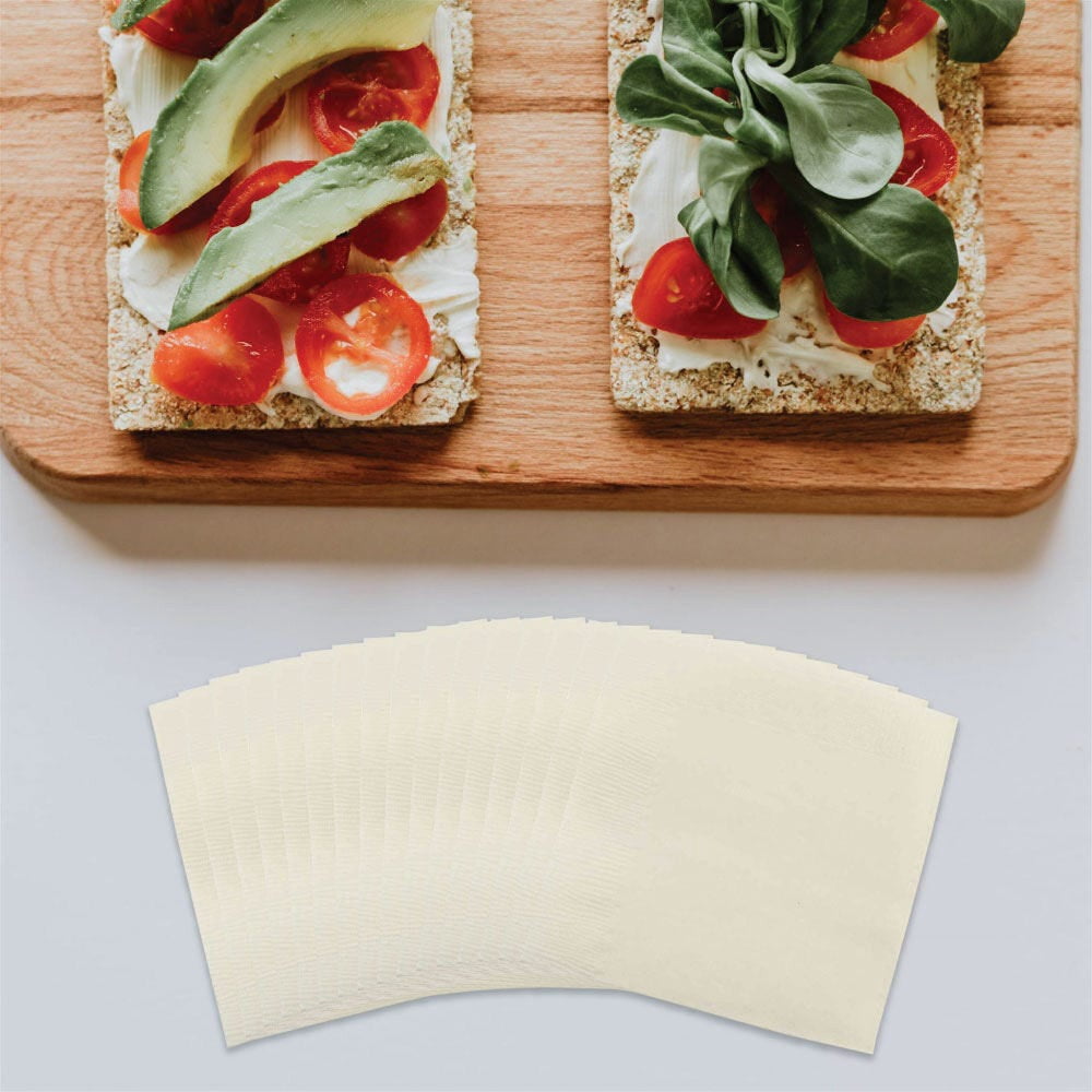 JAM Paper Medium Lunch Napkins, 6 1/2 x 6 1/2, Ivory White, 40/Pack