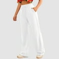 thumbnail image 6 of Lixiuxyad Womens Wide Leg Sweatpants High Waisted Baggy Sweat Pants Women Lounge Workout Joggers with Pockets White, 6 of 6