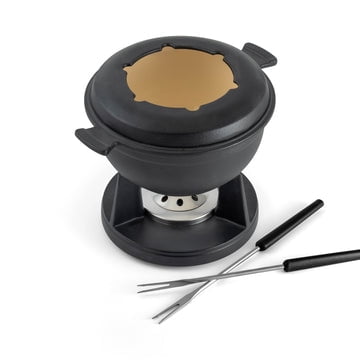 Swissmar Lucerne Matte Black 12 Piece Cast Iron Fondue Set, 2 L