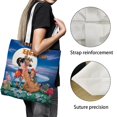 thumbnail image 3 of All Dogs Go to Heaven Bolso de tela con estampado de lienzo para mujer, bolsa de compras reutilizable y estética, con cremallera interior, regalo para mujer,38*45cm., 3 of 6