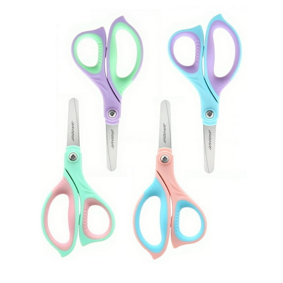 LIVINGO 4-Pack 5.5-Inch Safety Scissors with Rounded Tips for Craft and Home Use