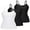 2Bla&Whi, variant on Womens 3-packs Cotton Scoop Neck Tank Tops Adjustable Spaghetti Strap Undershirts with Shelf Bra