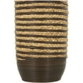 thumbnail image 5 of DecMode Brown Seagrass Handmade Slim Woven Tall Decorative Vase with Dark Brown Striped Accents, 9" x 9" x 32", 5 of 7