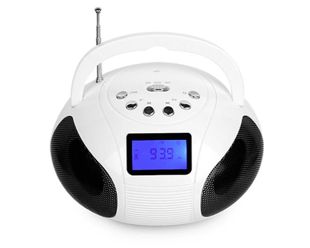 KOCASO Bluetooth Speaker FM Radio Stereo Bass White W/ Phone Holder Puppy Shape 
