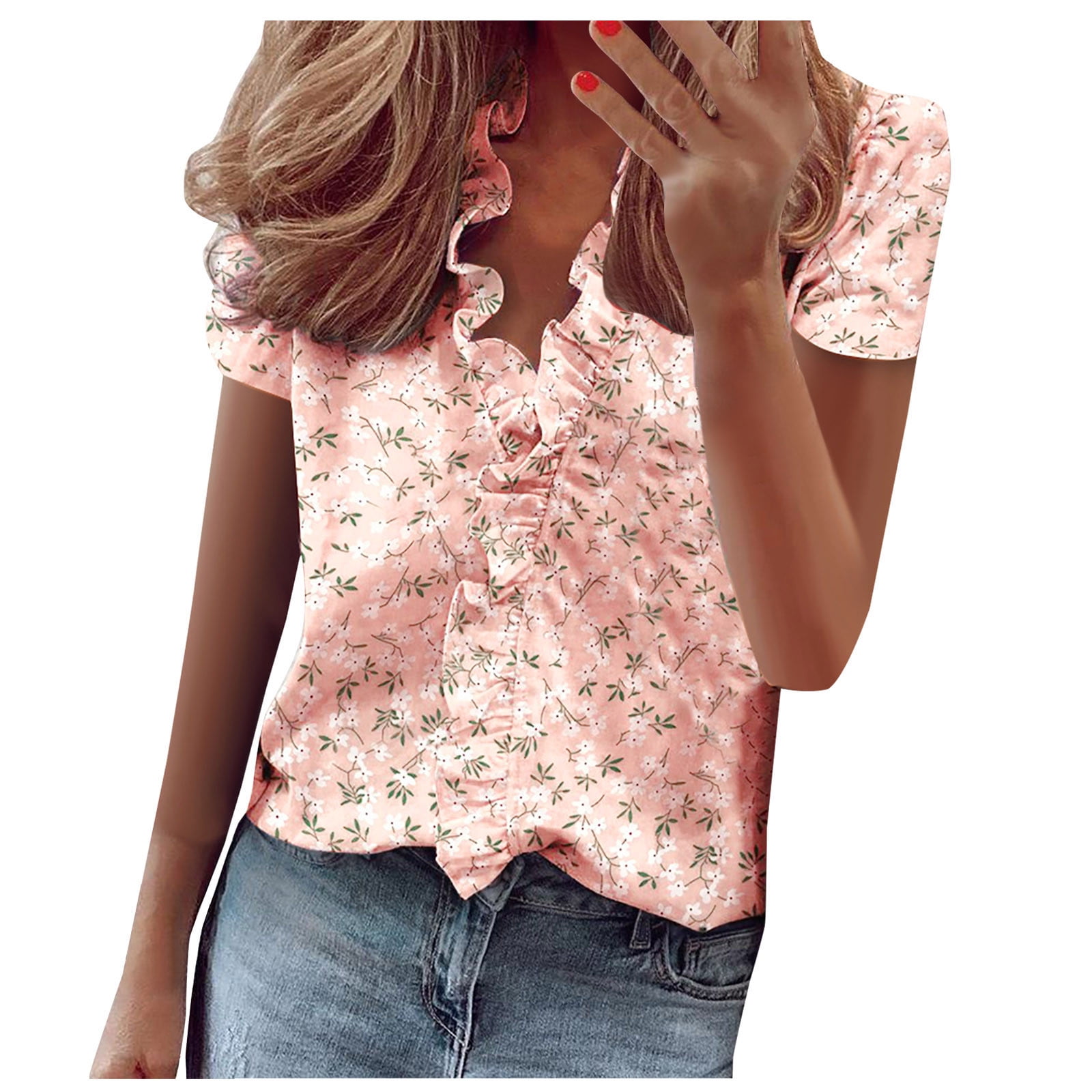 Fashion Blouses Ruffled Blouses Orsay Ruffled Blouse pink casual look 