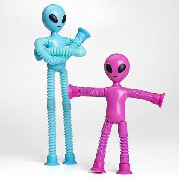 Tubo telescópico de forma Variable Alien de 4 colores, juguete divertido, rompecabezas, tubo de estiramiento de descompresión, juego de estiramiento de descompresión