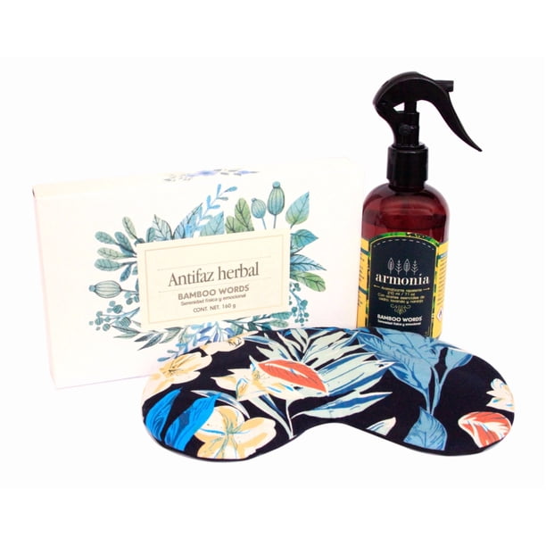Kit de Regalo con Antifaz para Dormir de Semillas y Hierbas + Aromatizante Natural Repelente | Alivio de Estrés