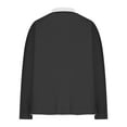 thumbnail image 5 of larppty Womens Fuzzy Fleece Pullover Sweatshirt Long Sleeve Color Block Button Down Sweater Winter Fleece Jacket with Pockets (Black, S), 5 of 6
