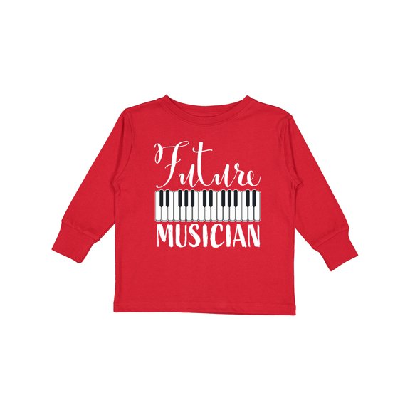 Inktastic Future Musician- Piano Music Boys or Girls Long Sleeve Toddler T-Shirt